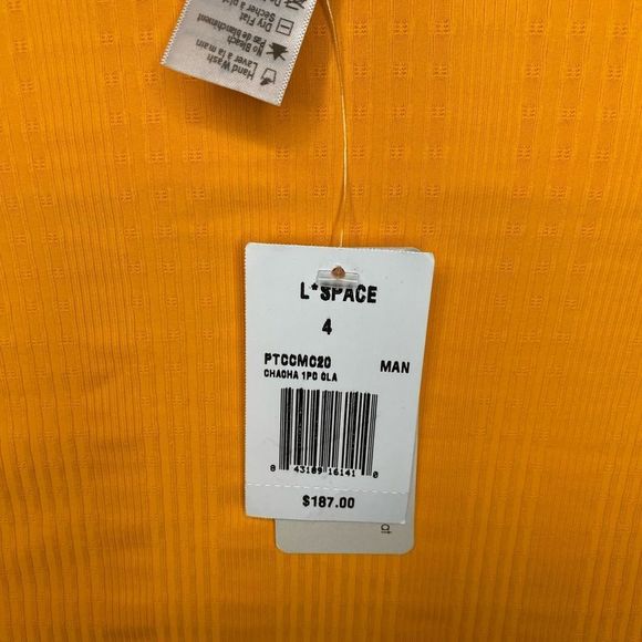 L*Space Women's Yellow Ribbed Cha Cha One Piece Swimsuit size 4 - Picture 5 of 9